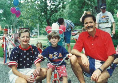 Old family photo of Lee and Diane with Will