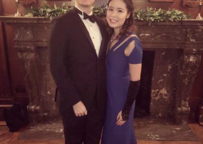 Queenie and Will at a wedding